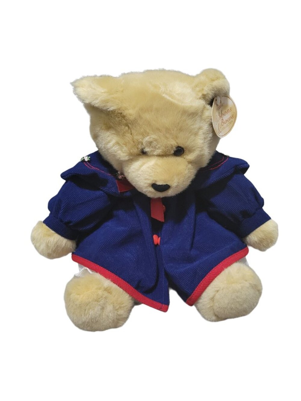 Dan Dee Ribbons & Bows Teddy Bear 16 inch Plush Blue Coat Stuffed Animal Toy